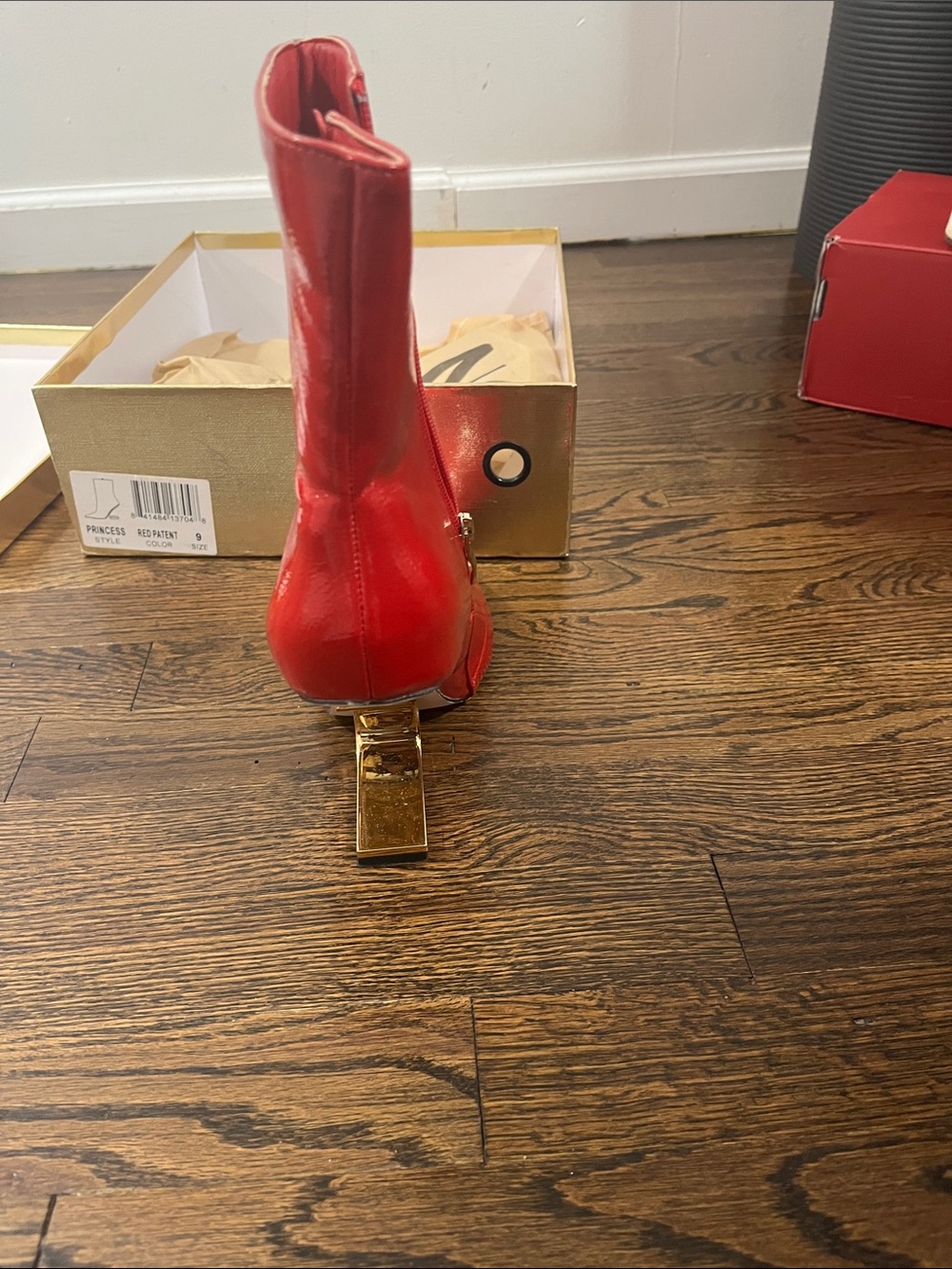 Ninety Union Red Patent Pointed Toe Mid-Calf Boots - Women - Picture 3 of 4